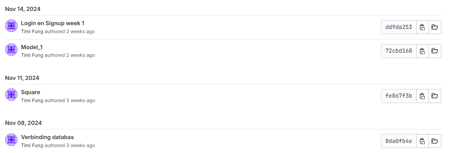 GitLab commits - overzicht 2