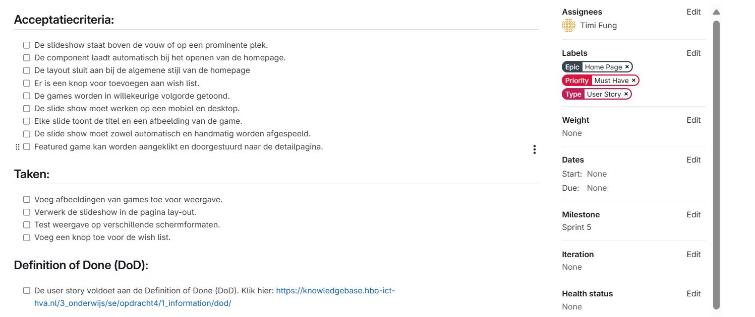 Issue board overzicht